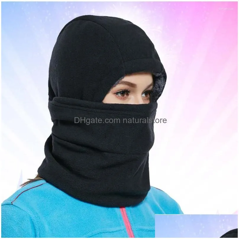 bandanas balaclava windproof ski cover cap fleece thermal neck warmer cycling hood for kids men ( black )