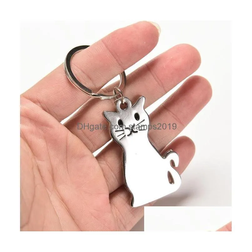 party favor 500pcs fashion creative model cat keychain keyring metal key chain gift sn1845 drop delivery home garden festive supplies dhvkt