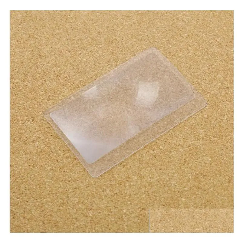 Packaging Bags Wholesale 3X Microscope Magnifiers Credit Card Shape Transparent Magnifier Magnification Magnifying Fresnel Lens Made Dhzcr