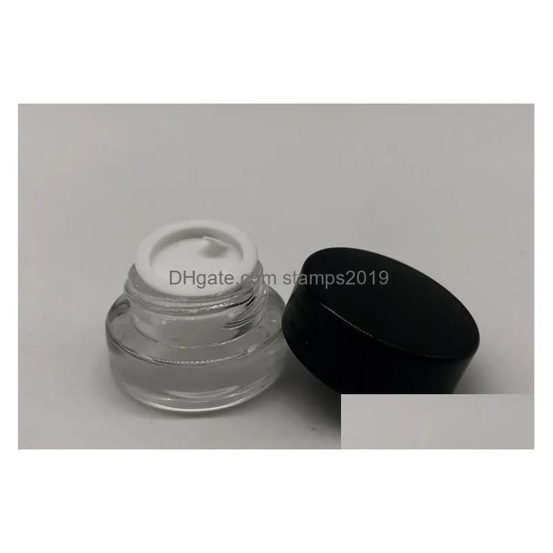 packaging bottles wholesale 500 x 3g traval small cream make up glass jar with aluminum lids white pe pad 3cc 1/10oz cosmetic sn1916 dhakn