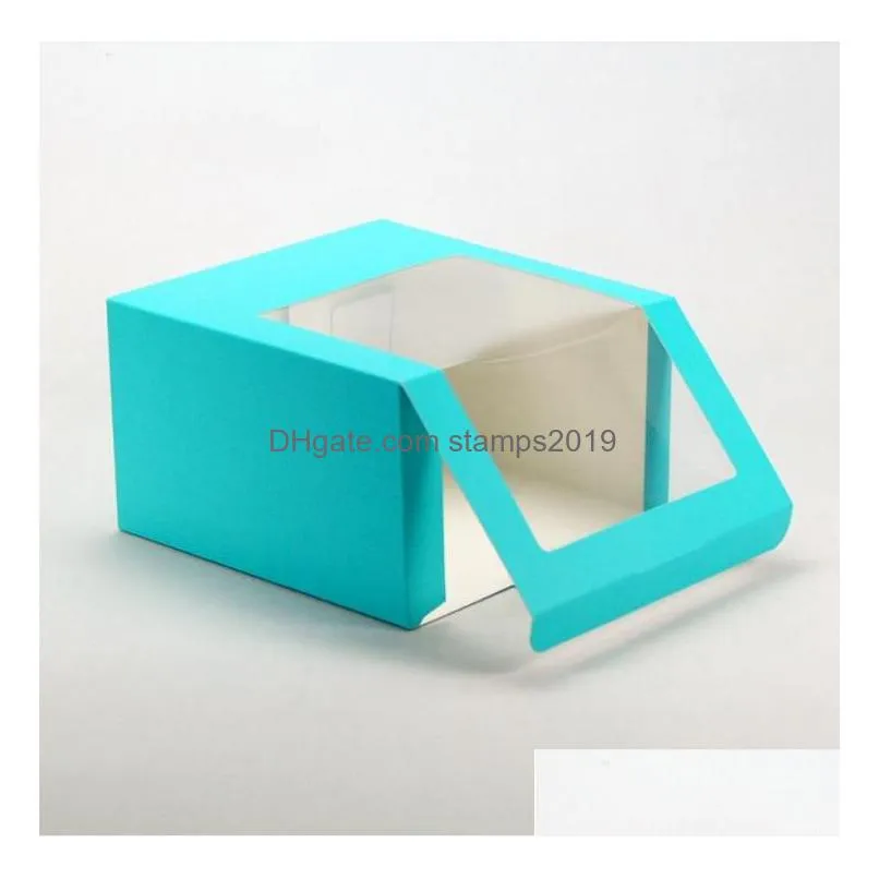 packaging boxes wholesale 100pcs paper hat box with pvc window baseball cap beret party packing gift sn3724 drop delivery office sch dhwny