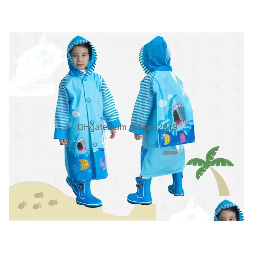 raincoats 50pcs children raincoat cartoon cape-style girl boy kids students bicycle poncho rain coat waterproof rainwear drop delive dhcrr