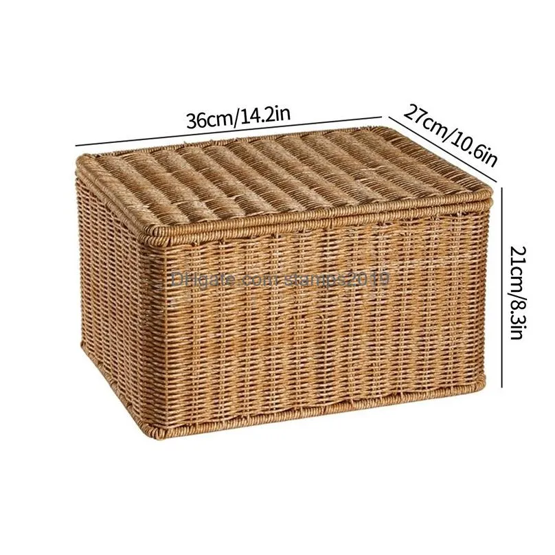 storage baskets woven basket with lid plus size sundries storage basket dustproof organizer box large storage bins cabinet wardrobe organizer