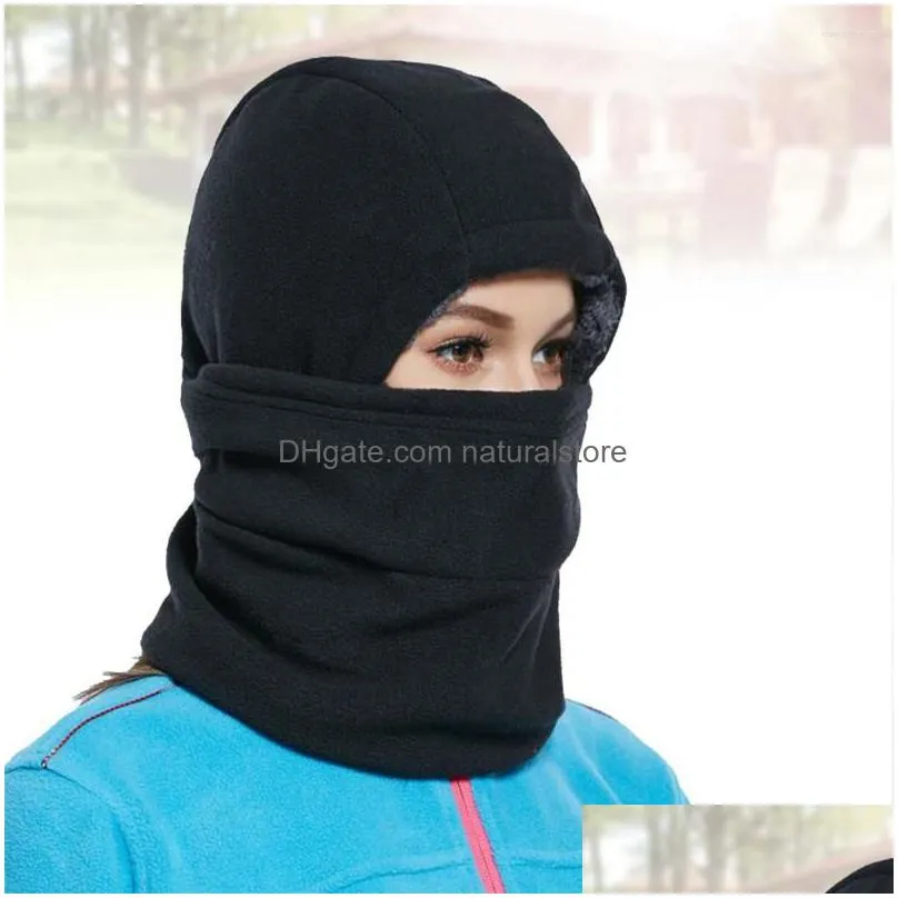 bandanas balaclava windproof ski cover cap fleece thermal neck warmer cycling hood for kids men ( black )