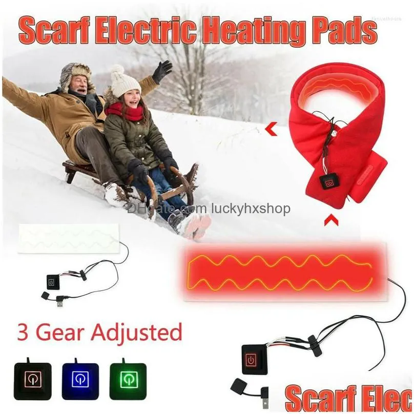 bandanas usb electricscarf pad for men women winter outdoor camping hiking electric heating neck warmer waterproof