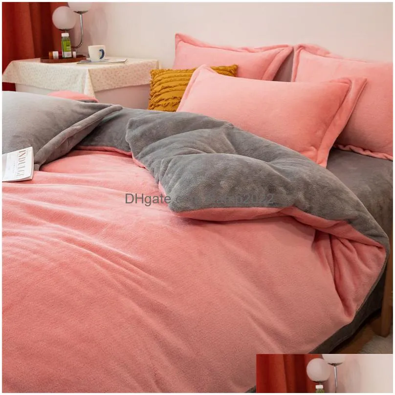duvet cover soft skin-friendly flannel er dual-use winter warm quilt for adts children thick comforter 20220923 q2 drop delivery hom dh7ep