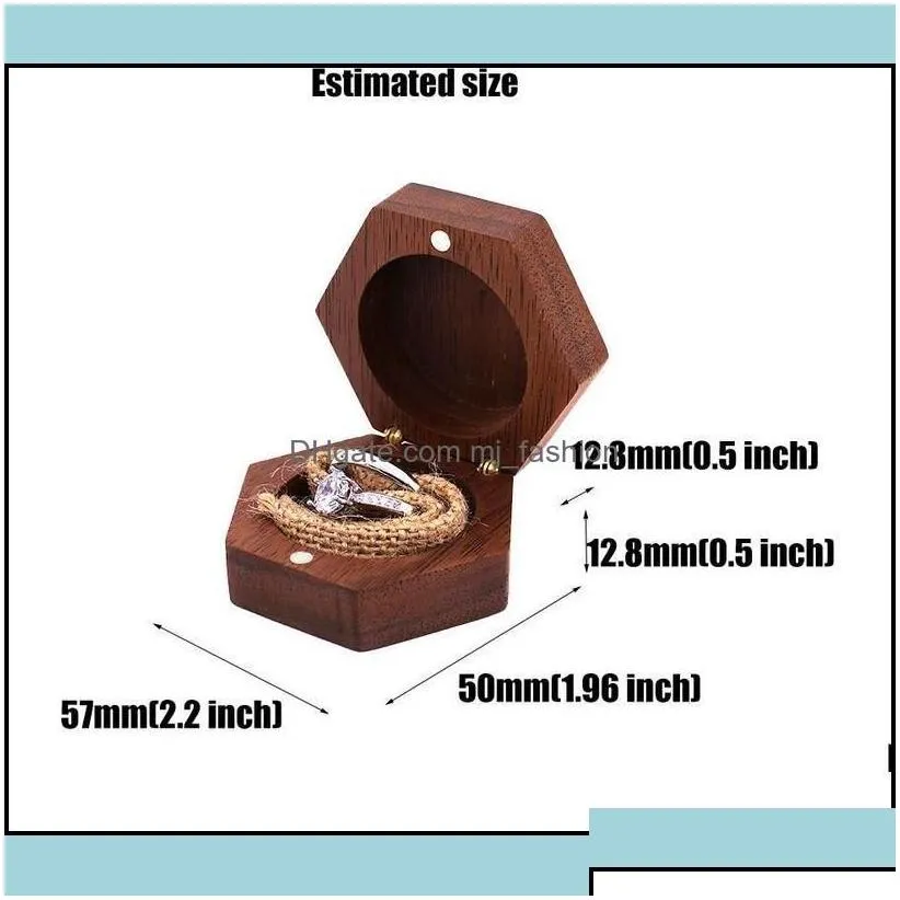 Jewelry Boxes Packaging & Display Blank Wood Ring Box Walnut Wooden Will You Mary Me Wedding Rings Jewellery Drop Delivery 6Bm9S