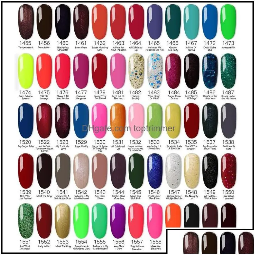 nail gel 100% brand new gel nail polish soak off 403colors 15ml 12pcs lot for salon nail272q drop delivery 2021 health beauty art topt