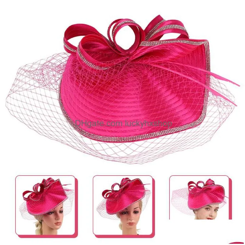 bandanas cocktail party hat wedding hairband bride headband women headdress tea tie bow women`s fascinators