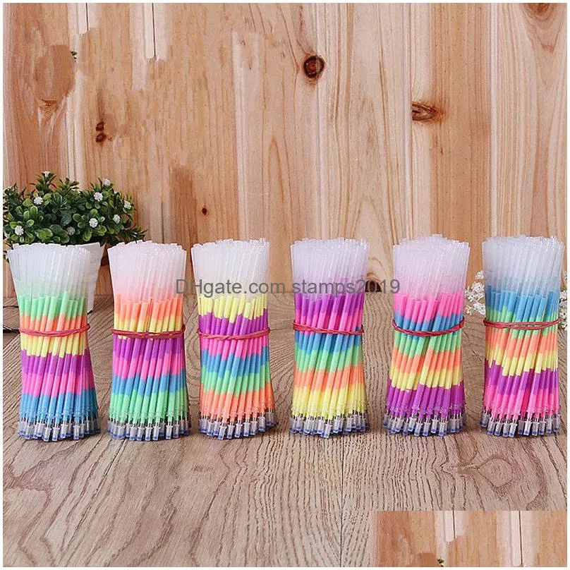 wholesale 20pcs multi color rainbow highlighters gel pen office school home decor diy decorations birthday party decortions kids