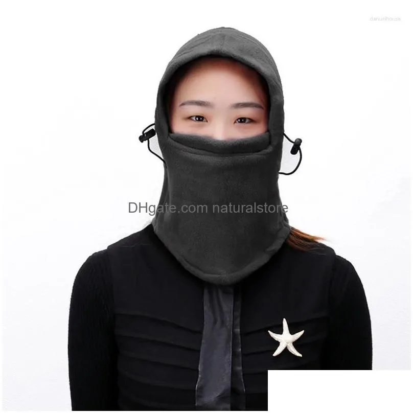 bandanas warm cap winter men women hats windproof thermal fleece balaclava hat hooded neck warmer hiking scarves outdoor climbing caps