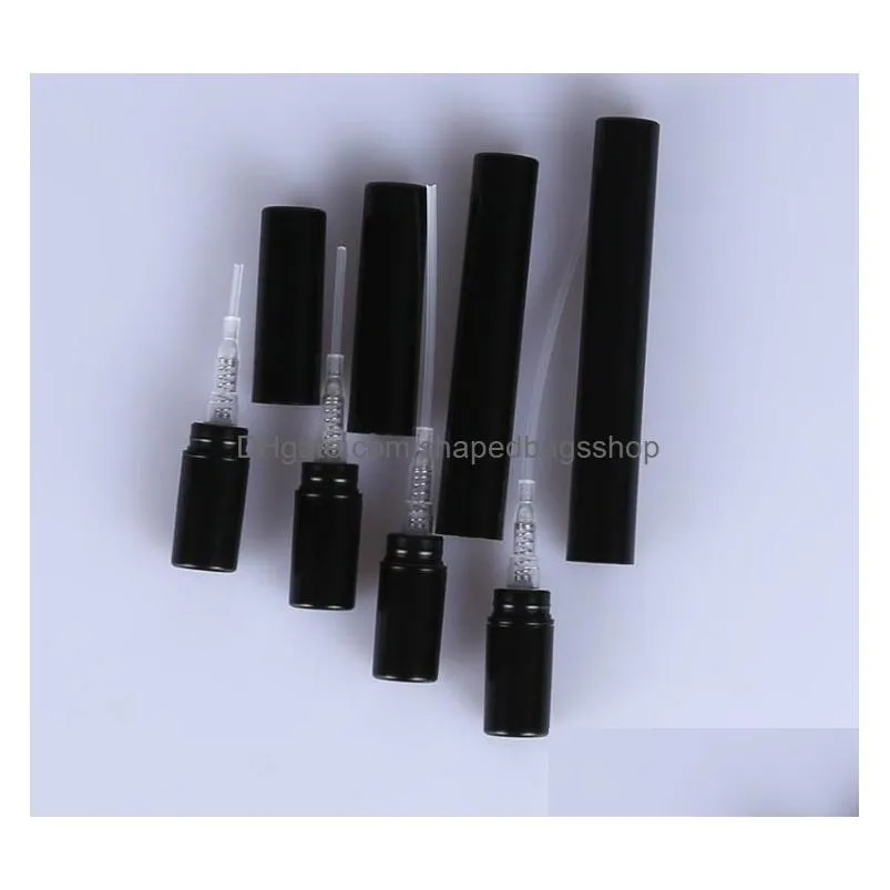 wholesale fashion 2ml 3ml 4ml 5ml 5cc mini portable trial package plastic perfume bottle wth spray and empty perfume test tube black white