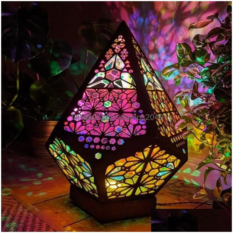 bohemian light polar star large floor style christmas home decoration gift fairy wood crafts lamp for desk accessories 220804