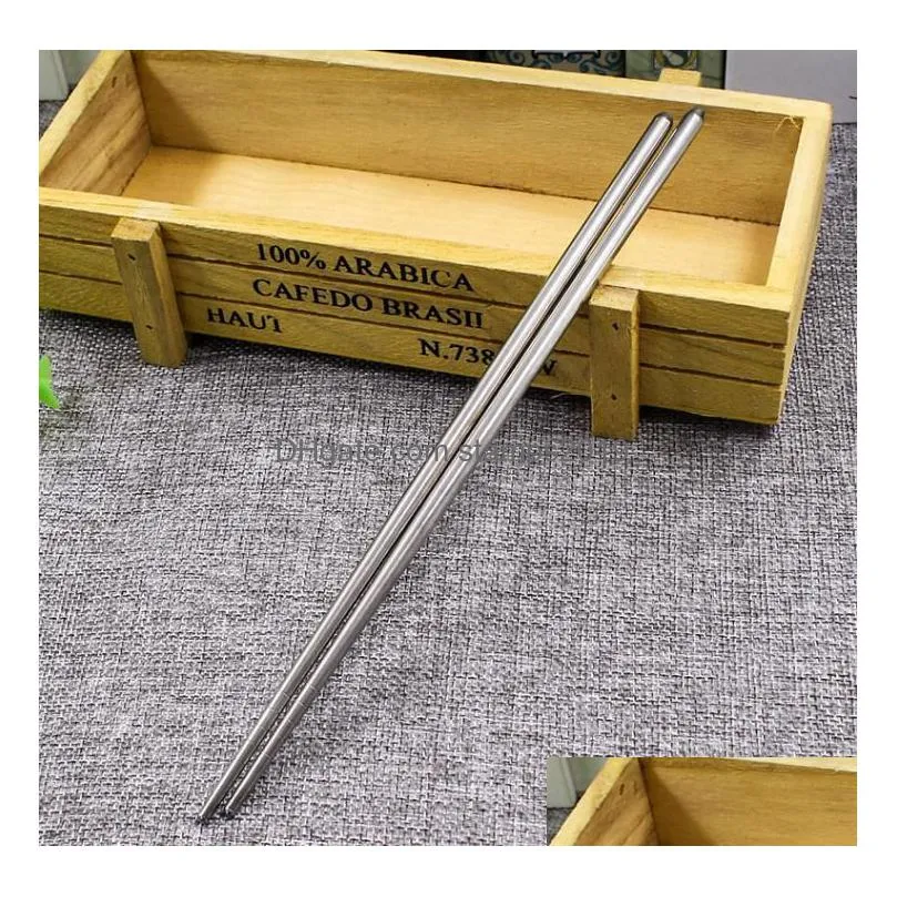 chopsticks 500 pairsorpack stainless steel anti-skip thread style durable sn173 drop delivery home garden kitchen dining bar flatware dhkwk