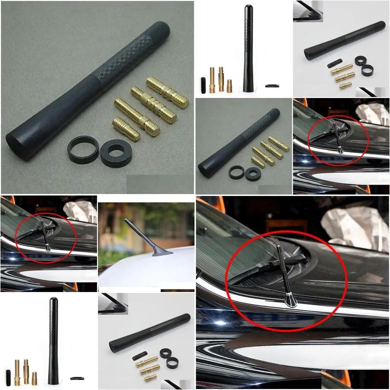 Car Styling 4.7 inch Carbon Fiber Car Antenna Aerials for Ford focus 2 and 3 fiesta, kuga, ecosport,Mazda 2 3 6 MX-5 Miata RX-8