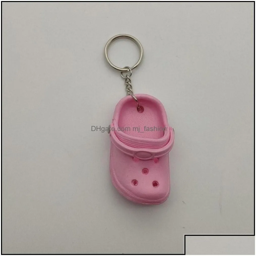 Key Rings Jewelry Custom 1Pc Cute 3D Mini Eva Beach Hole Little Croc Shoe Keychain Girl Gift Bag Accessories Decoration Keyring Floating