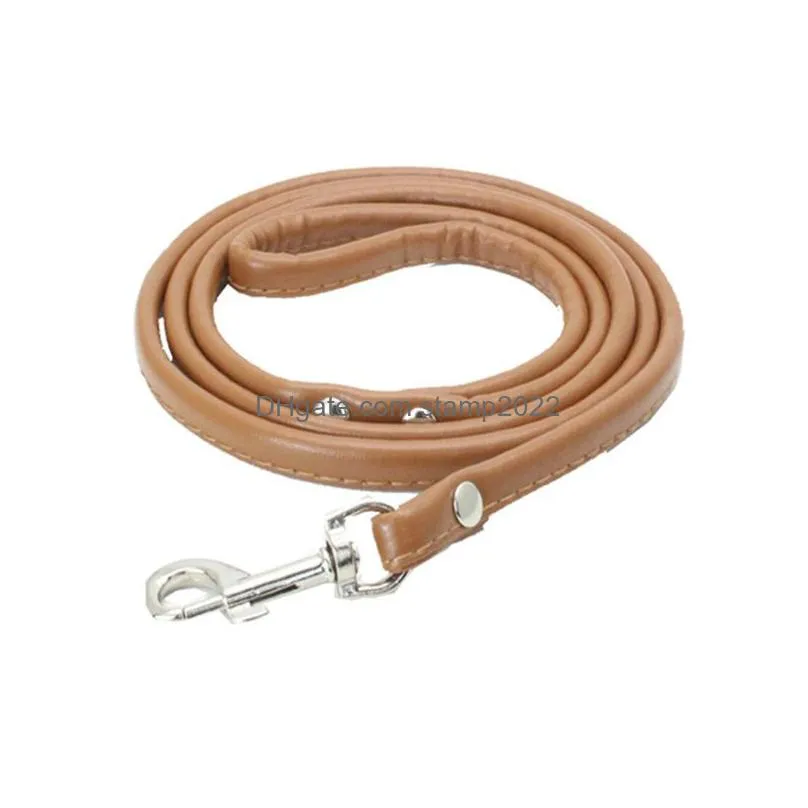 leather dog leash pet leashes 6 colors solid training leashes for large medium small dogs lead rope puppy supplies 20220923 q2