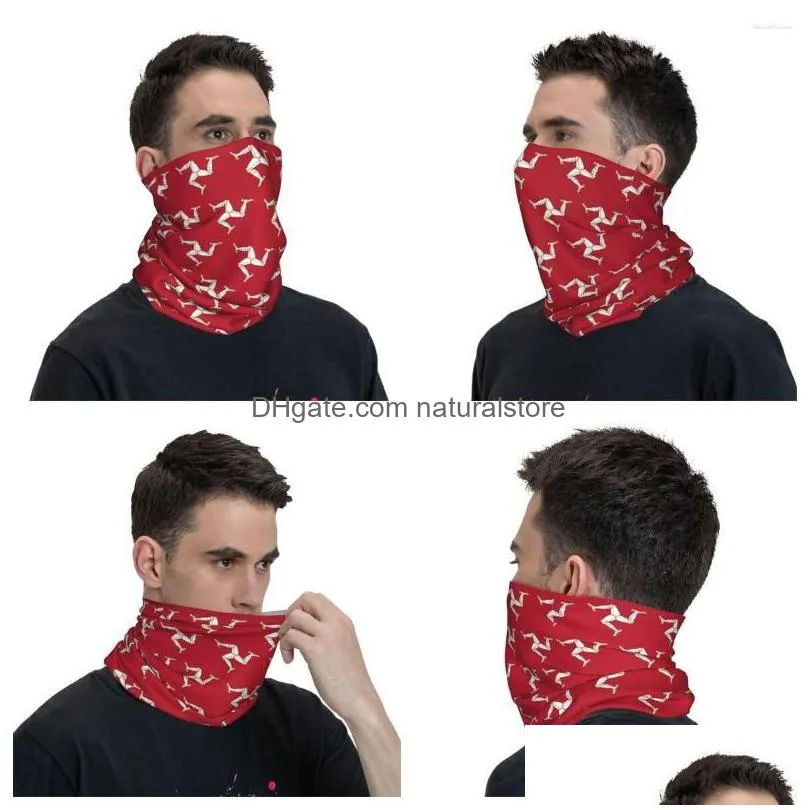 bandanas isle of man flag bandana neck gaiter uv protection face scarf cover women men headwear tube balaclava