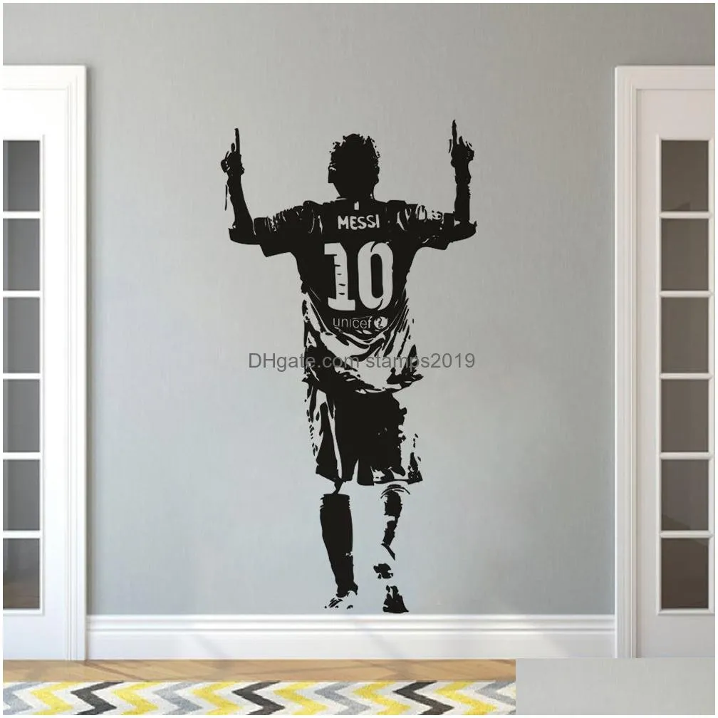 vinyl wall stickers football player wall decal soccer football star wallpaper poster removable room decor wall sticker g07 201201