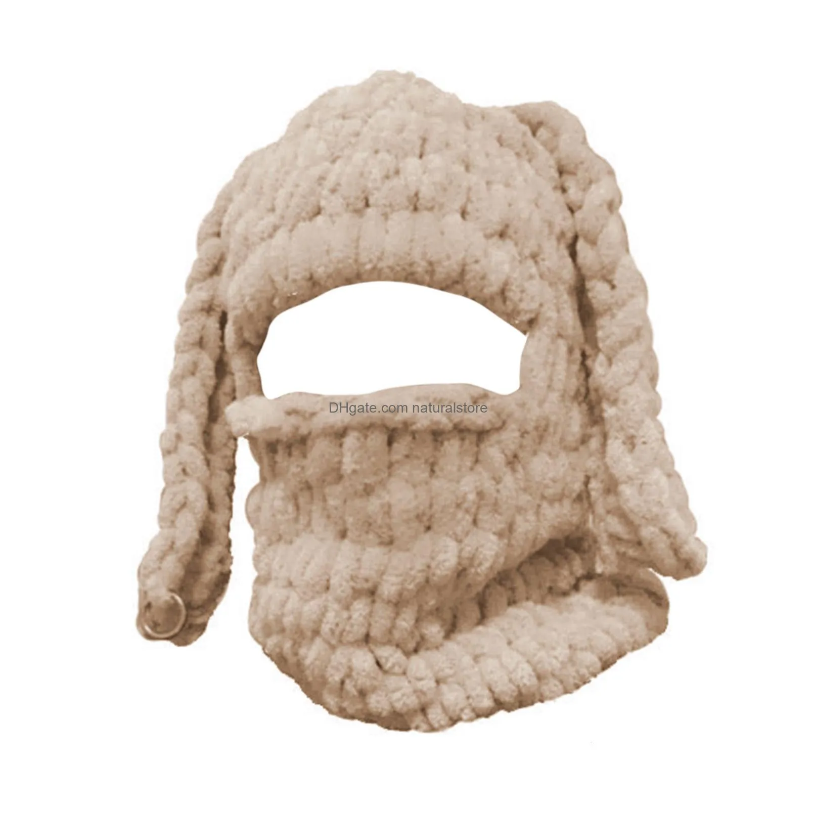 beanieskull caps adults rabbit ear hat funny balaclava hat fluffy soft balaclava knitted balaclava with ears winter crocheted hat christmas gifts