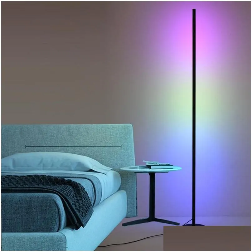 night lights 1.2m modern led corner lamp rgb colorf floor light remote control atmosphere indoor decor lighting standing drop deliver otbsl