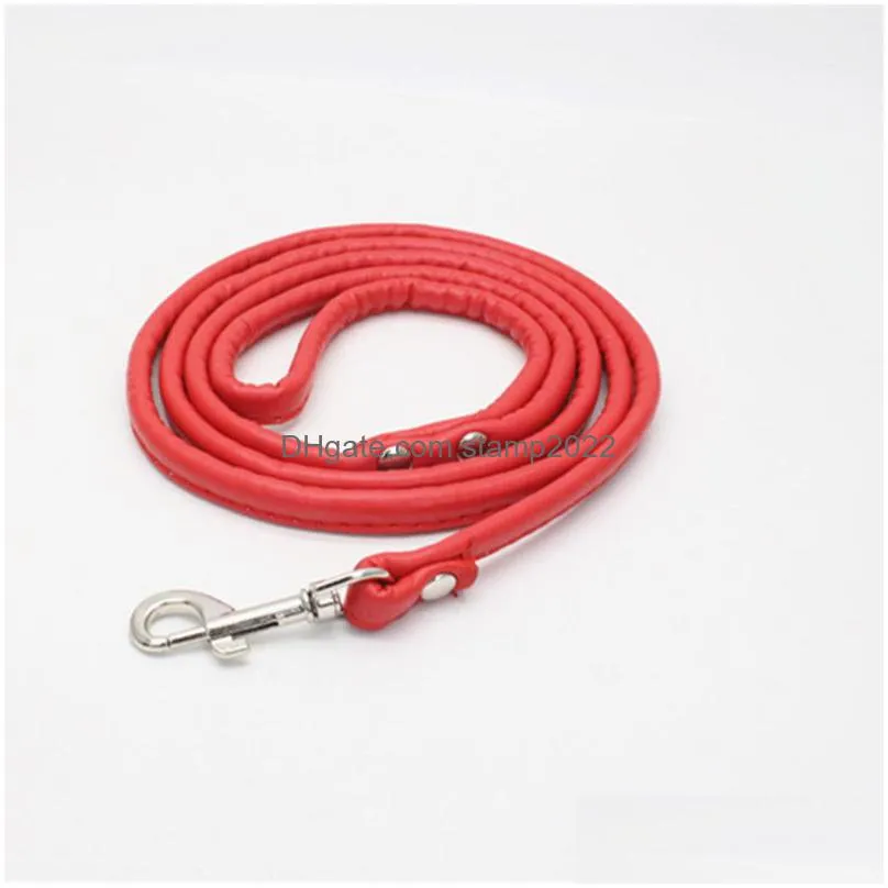 leather dog leash pet leashes 6 colors solid training leashes for large medium small dogs lead rope puppy supplies 20220923 q2