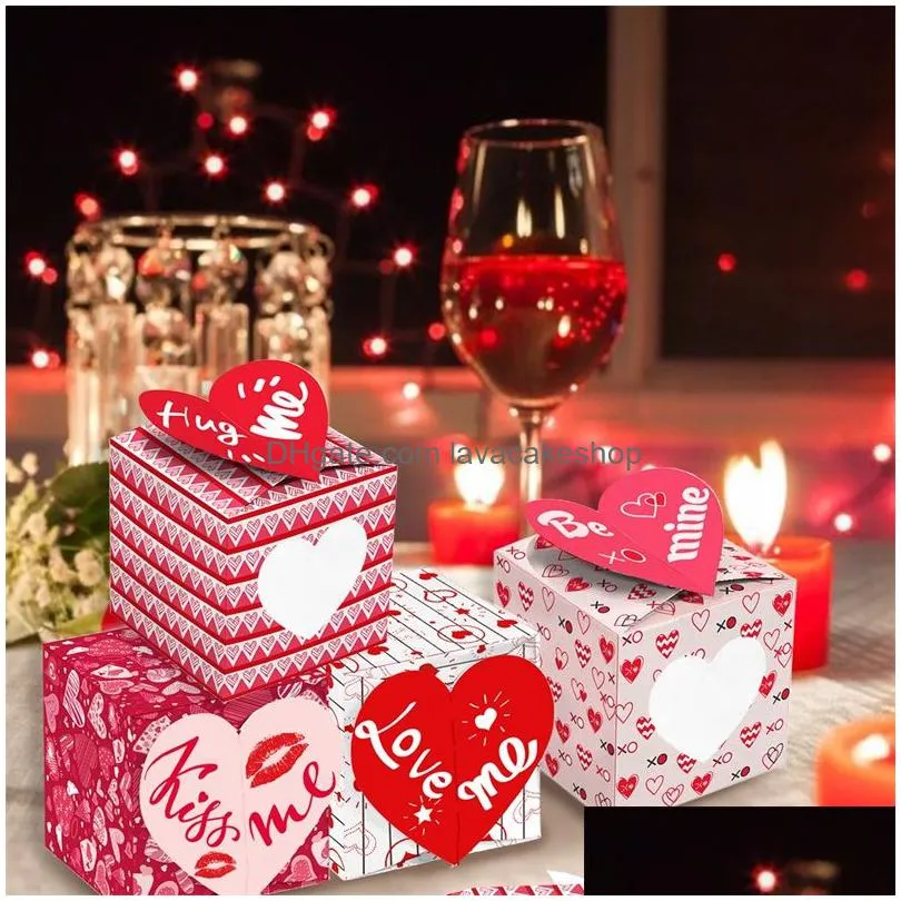 party supplies valentine`s day hug love kiss me pink cookie gift box three-dimensional carton couple gifts 5405 q2