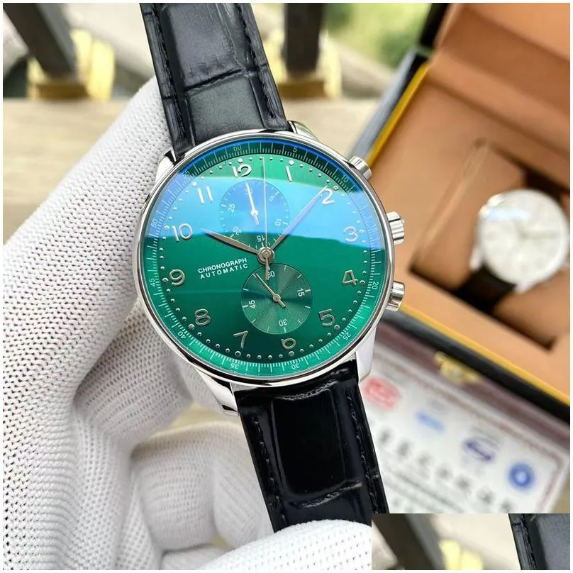 2023 luxury automatic mechanical watch for menpilot iwcs series casual fashion men premium mechanical watch black leather strap