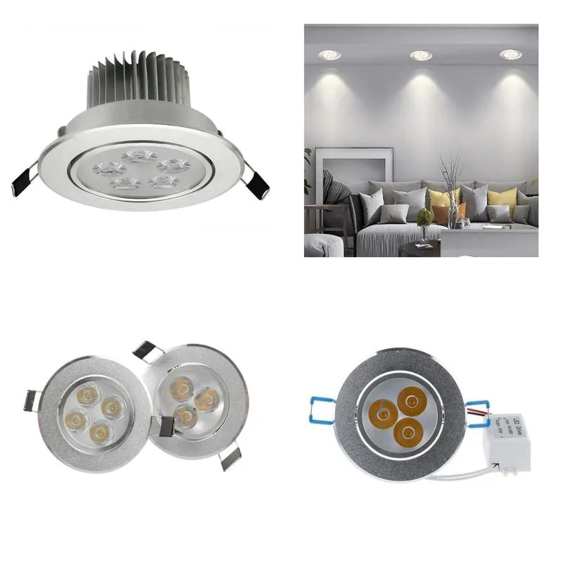 LED Down lights 3W 5W 7W 9W 12W 15W 18W LED Ceiling Recessed lamp Wall Spotlight With Driver Home Lighting For Kitchen Rooms