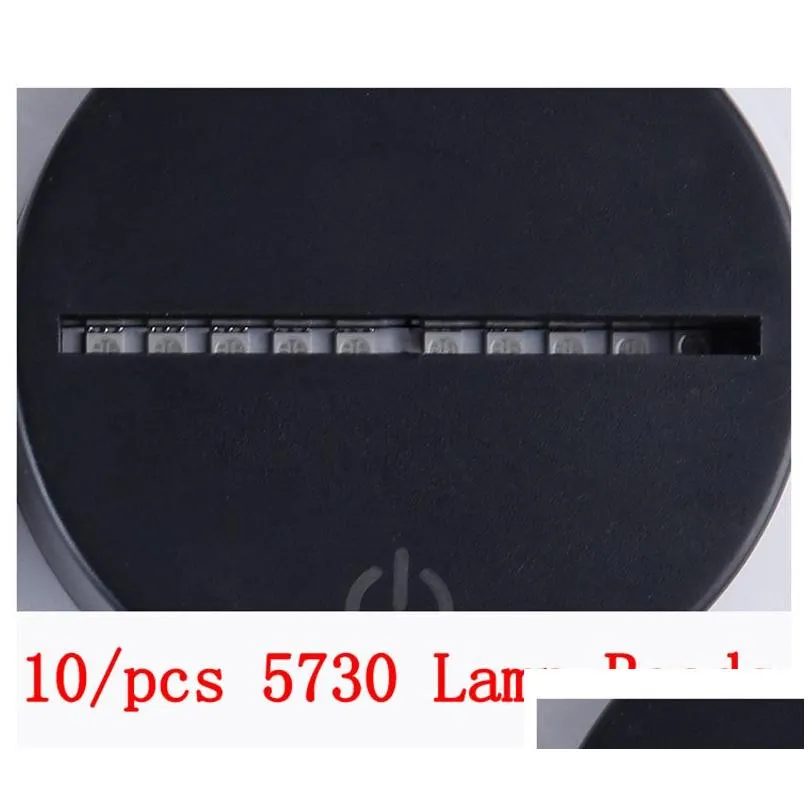 3D LED Lamp Base 7 Color Touch Switch leds lights 4mm Acrylic Panel optical illusion light Battery or DC 5V USB