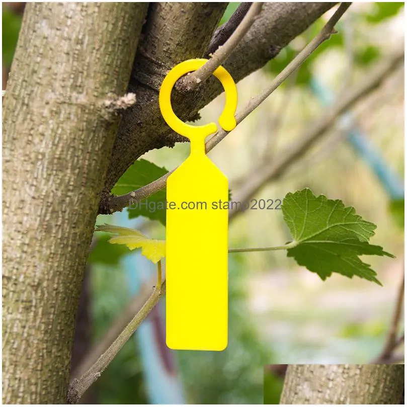 garden supplies ring plastic hanging labels garden plant pot markers reusable waterproof thick hook tree tags decoration tool 20220826