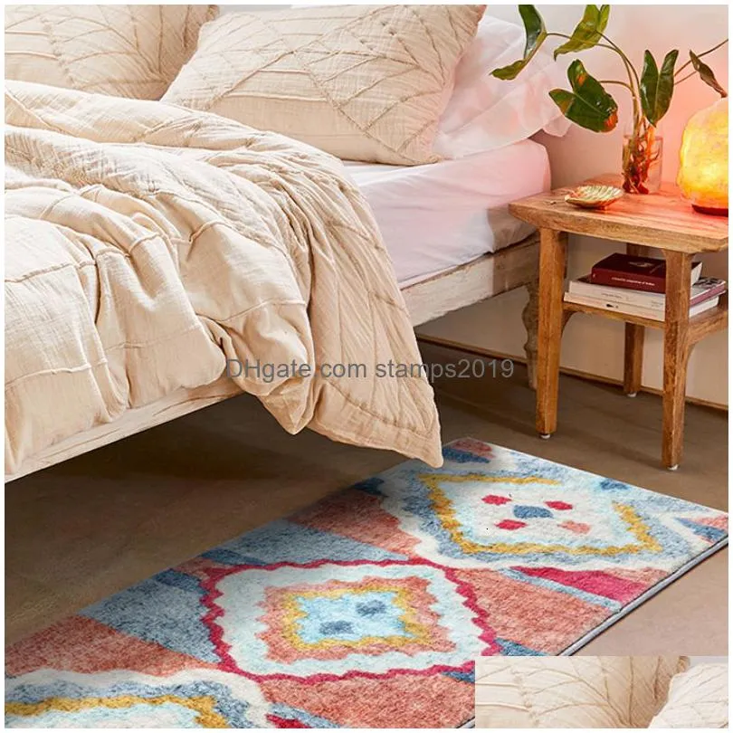 carpet retro living room carpets large area home decor light luxury bohemian colorful ig ethnic art style soft bedroom polyester rug