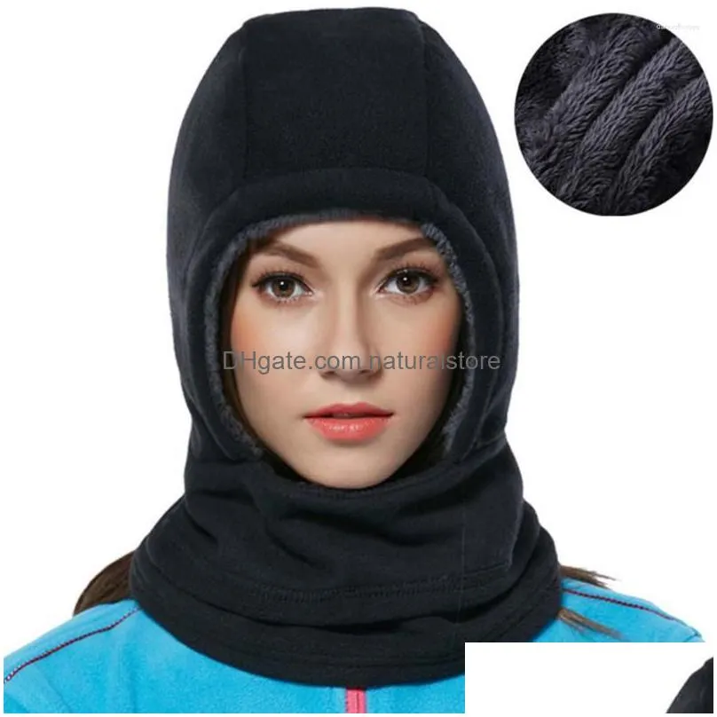 bandanas balaclava windproof ski cover cap fleece thermal neck warmer cycling hood for kids men ( black )