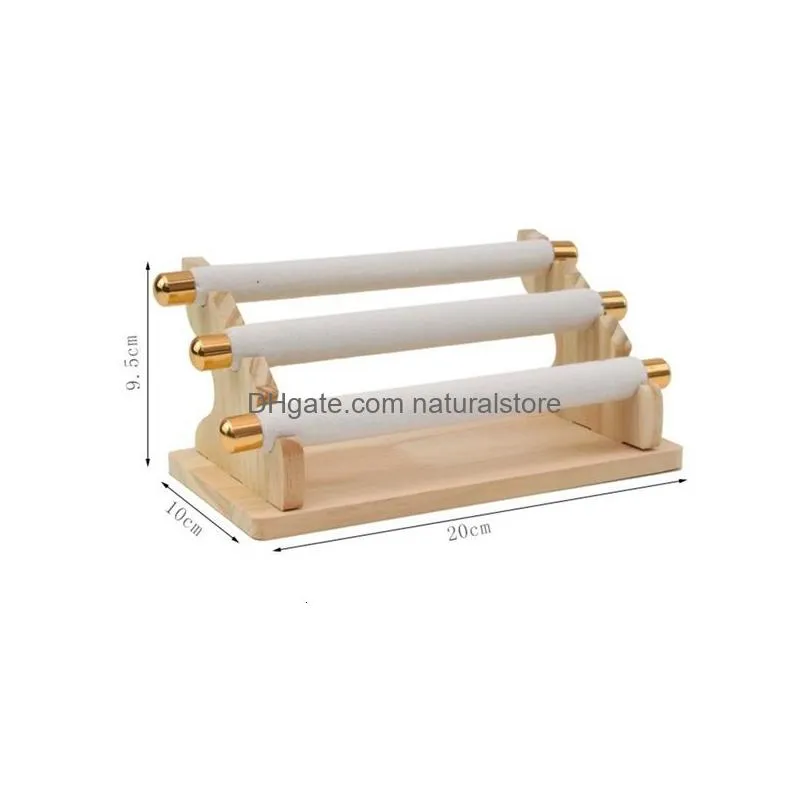 jewelry boxes 3tier wooden jewelry display stand ring holder tbar jewelry showcase display stand and organizer 230214