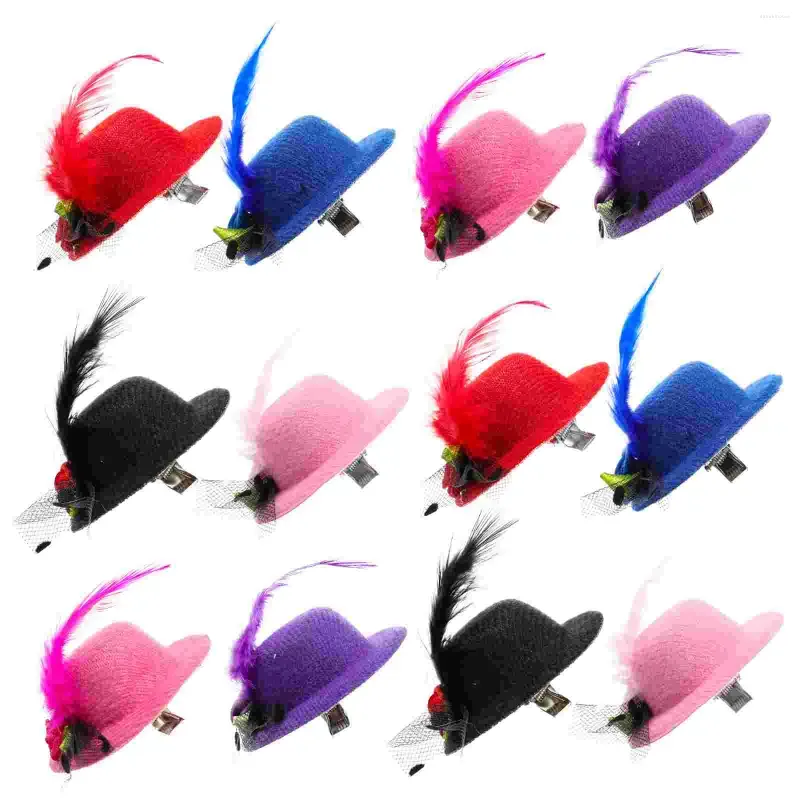 bandanas 12 pcs card issuer mini hat hair clip children little girl clips kids girls decorative party