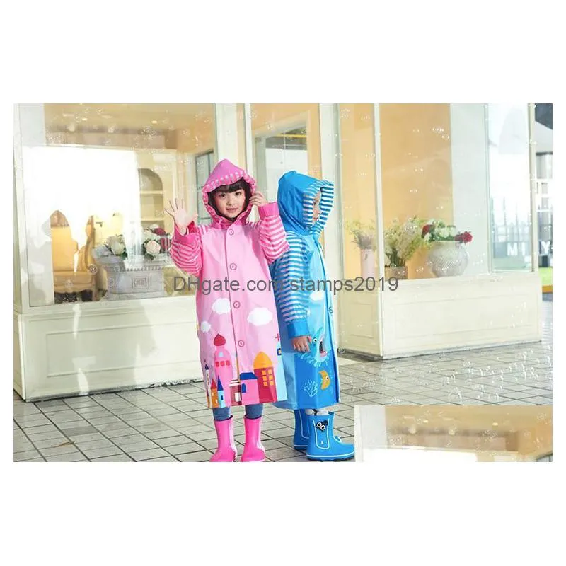 raincoats 50pcs children raincoat cartoon cape-style girl boy kids students bicycle poncho rain coat waterproof rainwear drop delive dhcrr