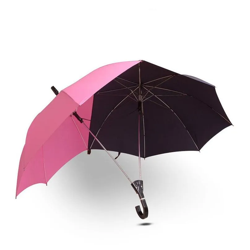 Umbrellas Creative Matic Two Person Umbrella Large Area Double Lover Couples Fashion Mtifunctional Windproof1 Drop Delivery Home Gar Otsig