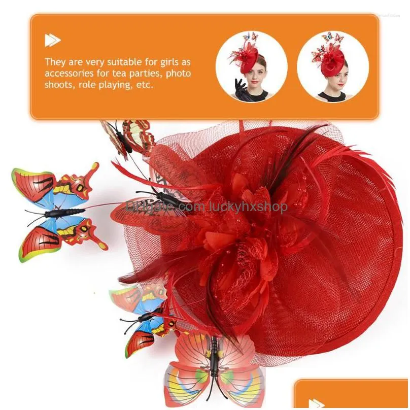 bandanas butterfly cocktail hat fascinator hats women women`s fascinators tea party headband