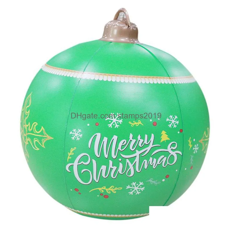 christmas decorations 2023 60cm outdoor inflatable decorated ball made pvc  light glow large s tree toy 221124