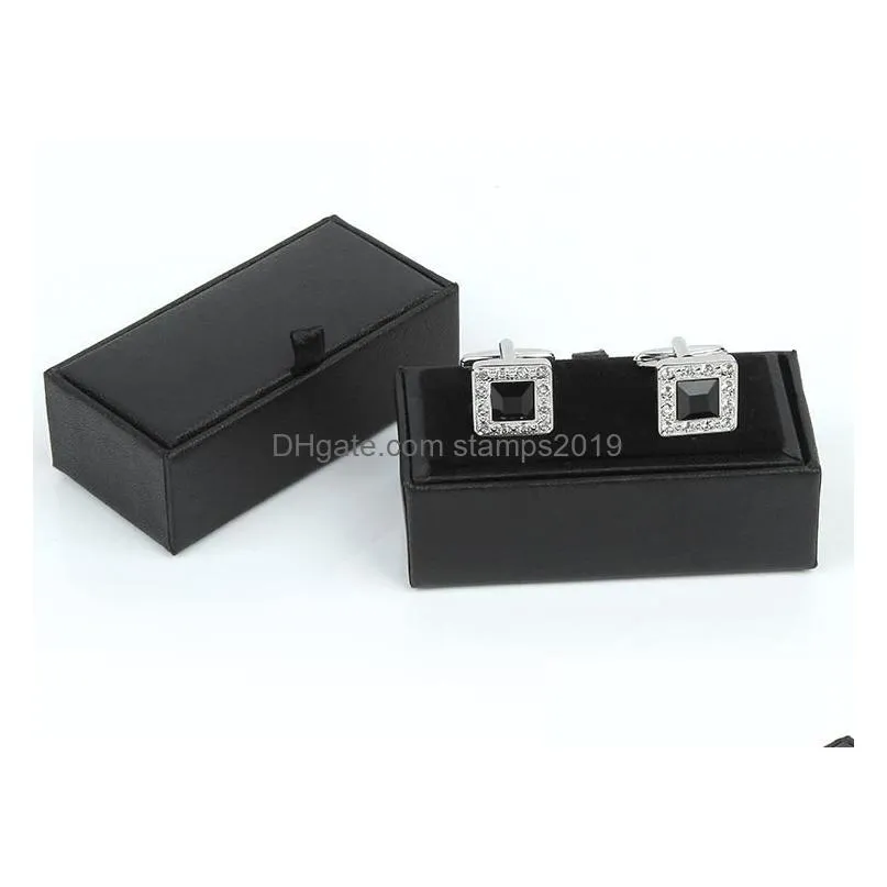 storage boxes bins wholesale 100pcs/lot black cufflink box gift case holder jewelry packaging organizer sn108 drop delivery home g dhsbr