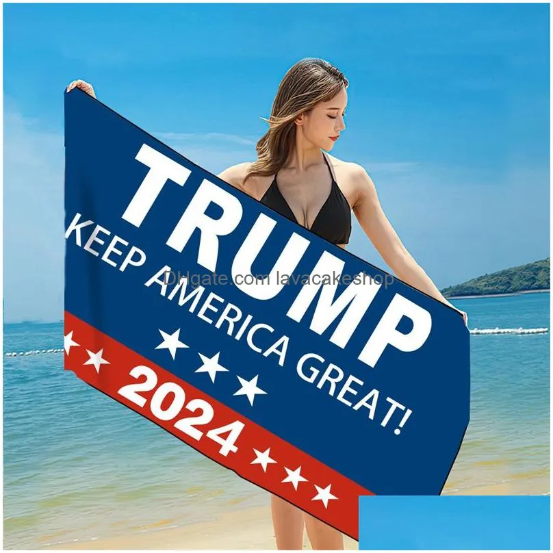 quick dry febric bath beach towels president trump towel us flag printing mat sand blankets for travel shower swimming 222c3