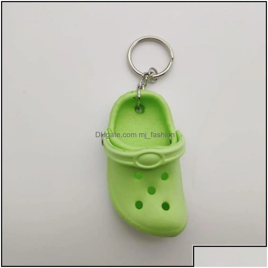 Key Rings Jewelry Custom 1Pc Cute 3D Mini Eva Beach Hole Little Croc Shoe Keychain Girl Gift Bag Accessories Decoration Keyring Floating