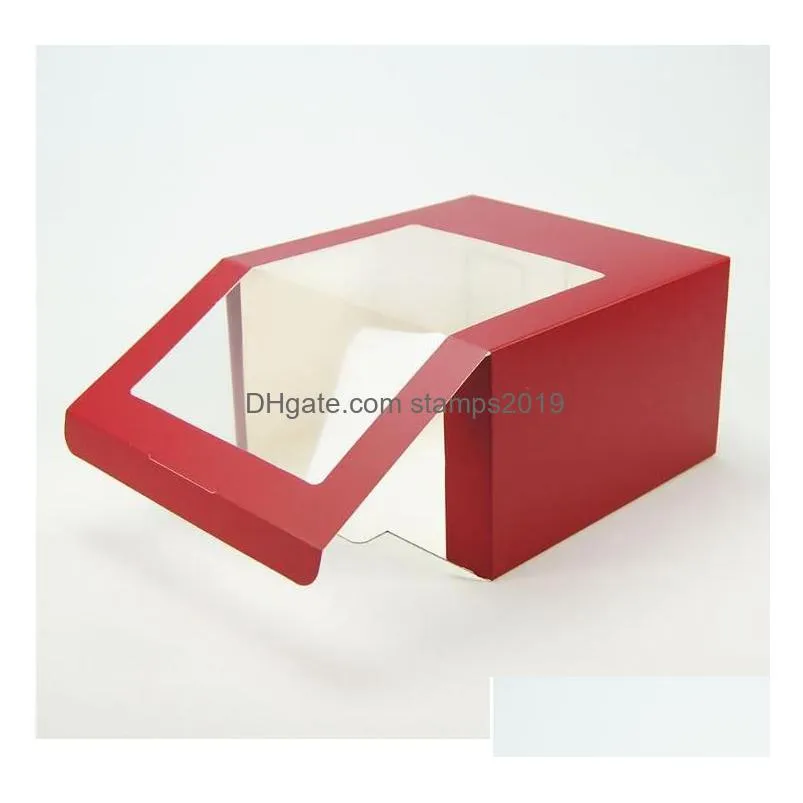 packaging boxes wholesale 100pcs paper hat box with pvc window baseball cap beret party packing gift sn3724 drop delivery office sch dhwny