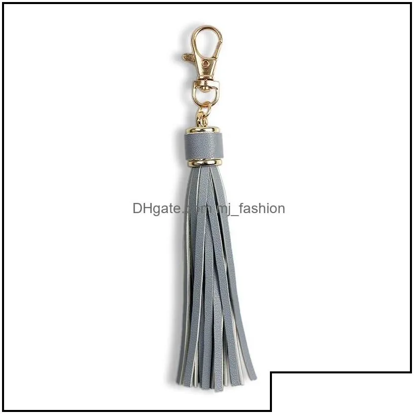 Keychains Pu Leather Tassel Keychains Metal Key Holder With Lobster Swivel Jewelry Charm For Handbag Phone Car Drop Delivery 2021 Fas