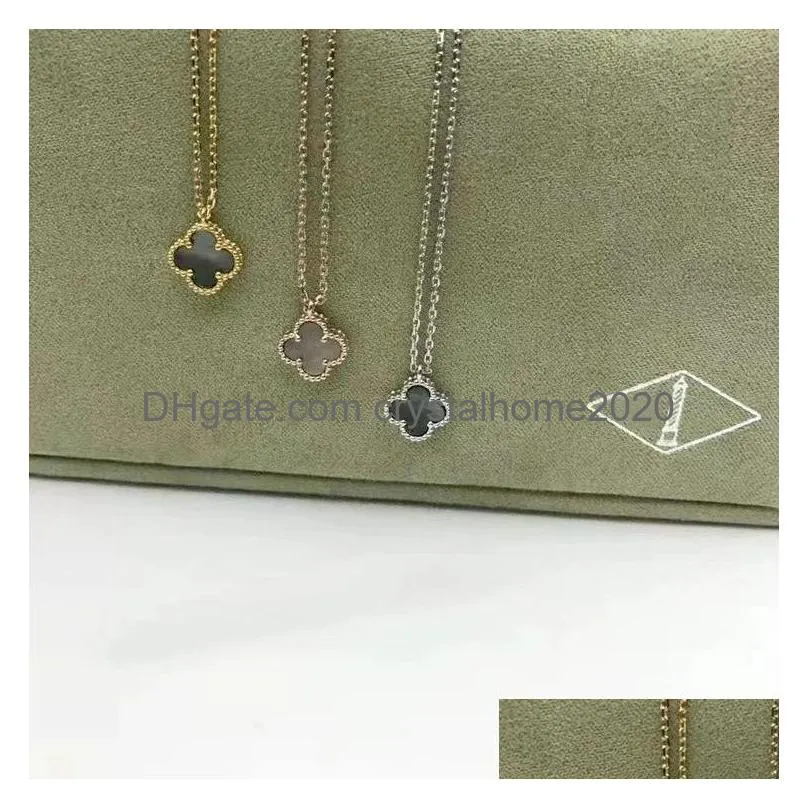 2023 new fashion 9.5mm  cleef necklace brand mini 4/four clover necklace high quality 18k gold designer necklace for women