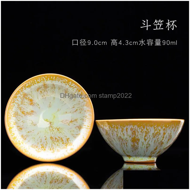 teaware sets loiesag 60ml kiln change sand gold glazed ceramic tasting cup kung fu single teacups small cups owner cup tea bowl home 20220827