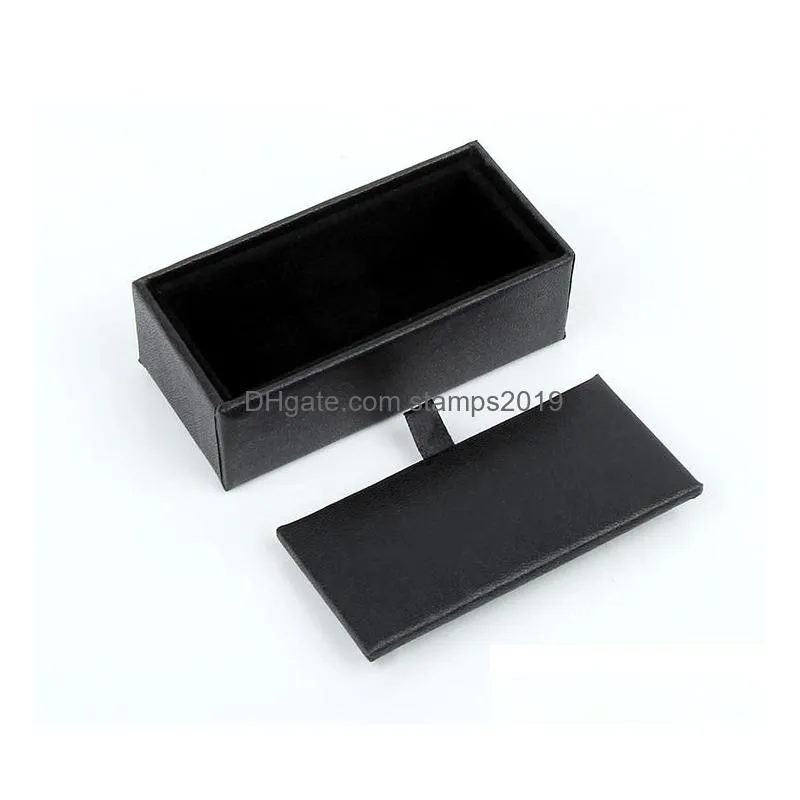 storage boxes bins wholesale 100pcs/lot black cufflink box gift case holder jewelry packaging organizer sn108 drop delivery home g dhsbr