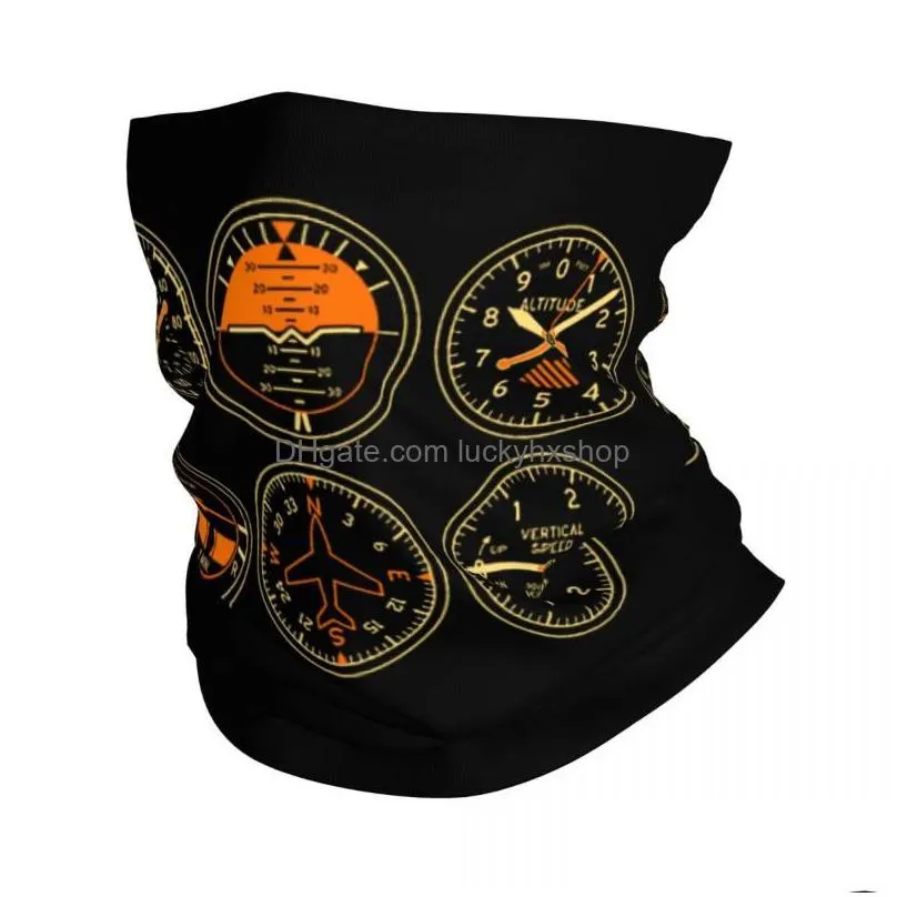 bandanas cockpit six dials flight simulator pilot bandana neck warmer women winter hiking ski scarf gaiter airplane aircraft face