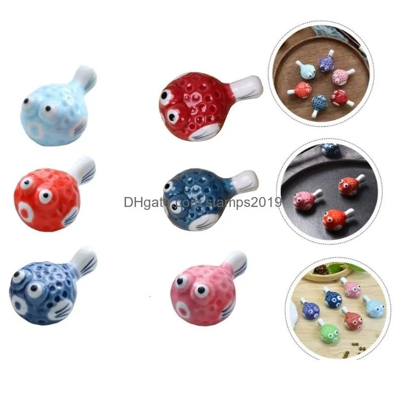 flatware sets pufferfish shaped chopstick holders ceramic rests material for 230721