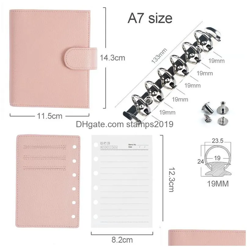 notepads wholesale limited imperfect moterm regar pocket rings planner genuine cowe leather a7 notebook agenda organizer journey ske dhbgo